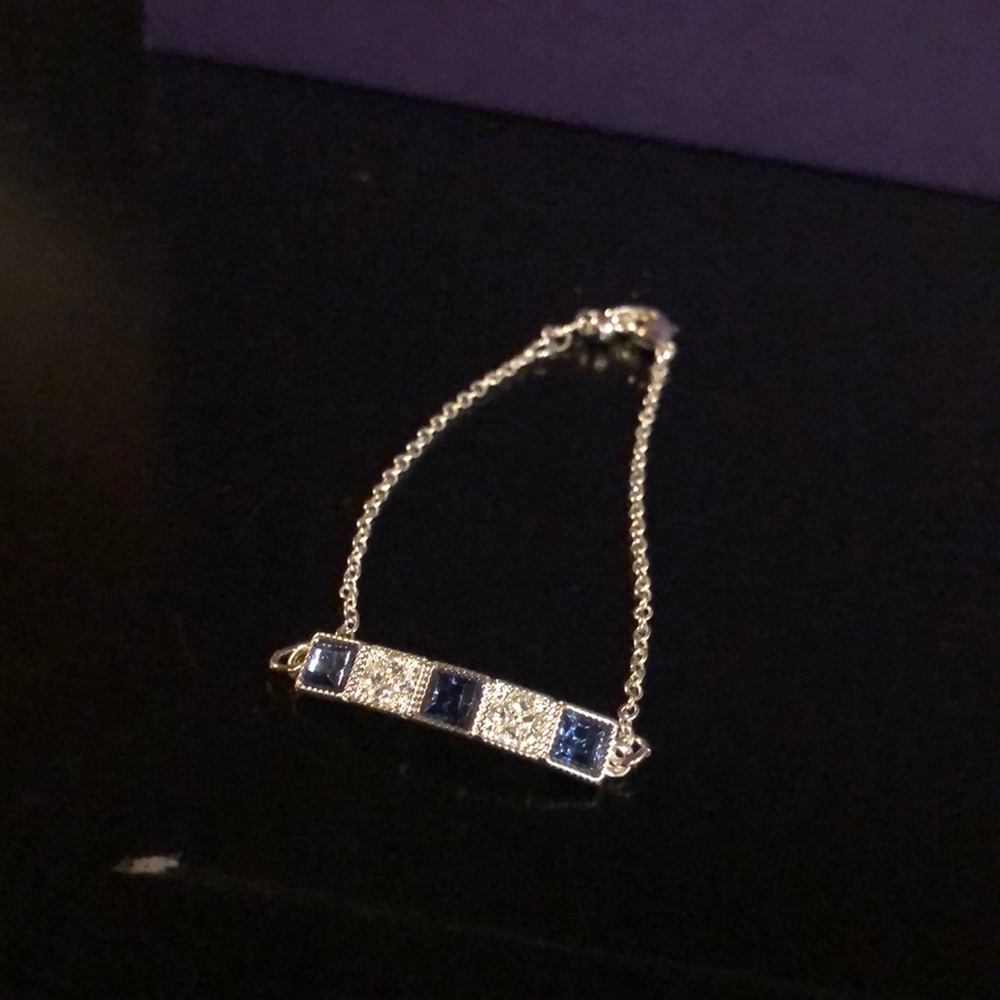 Silver and blue bracelet